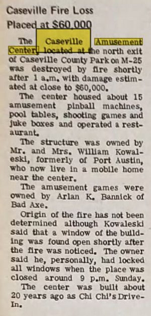 Caseville Amusement Center - Apr 29 1971 Article